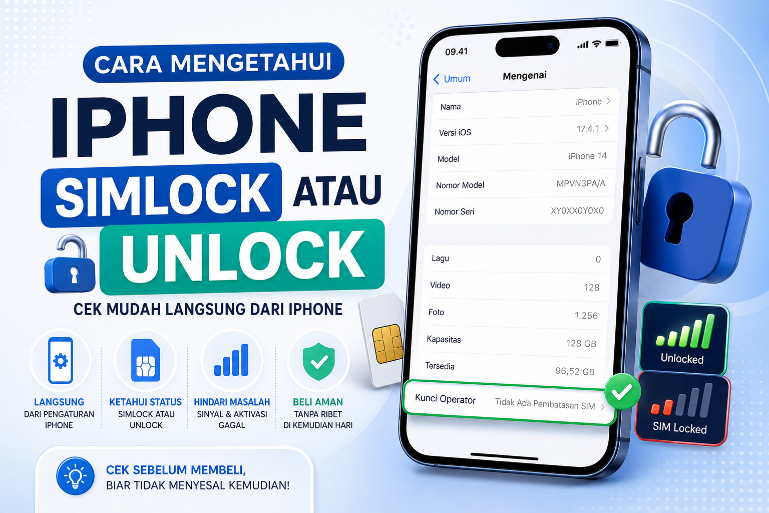 Cara Mengetahui iPhone Simlock atau Unlock dengan Mudah