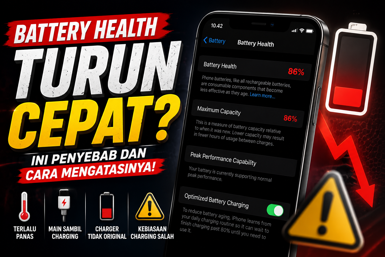 Baterai Health iPhone Turun Cepat? Ini Penyebab dan Cara Mengatasinya
Kenapa Battery Health iPhone Cepat Turun?